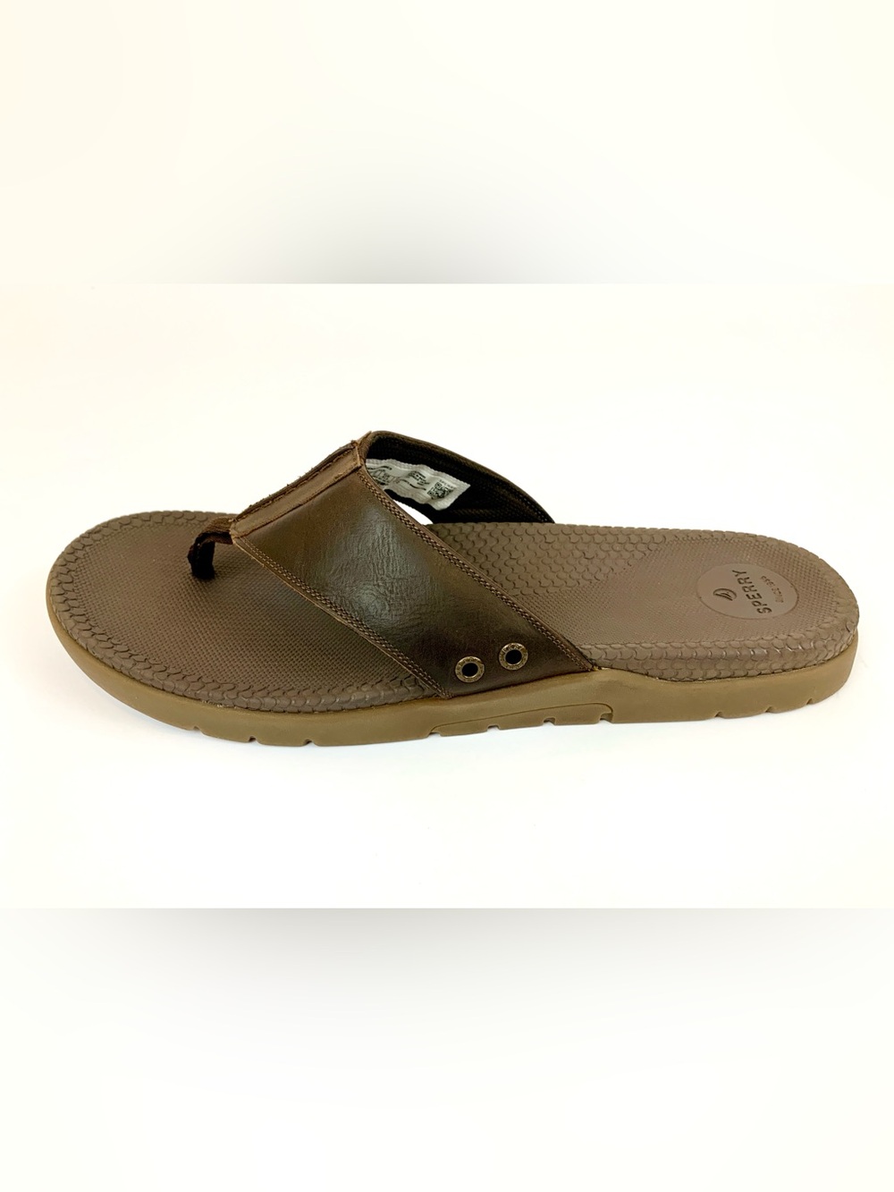 Sperry Santa Cruz II Men's Dark Brown Leather Thong Sandals - Picture 4 of 8